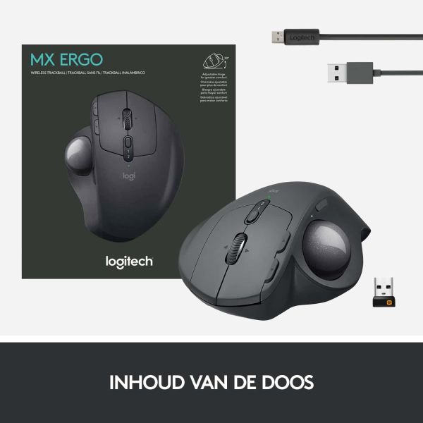 Logitech MX Ergo muis Rechtshandig RF-draadloos + Bluetooth Trackball 440 DPI (910-005179)