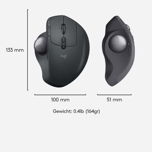 Logitech MX Ergo muis Rechtshandig RF-draadloos + Bluetooth Trackball 440 DPI (910-005179)