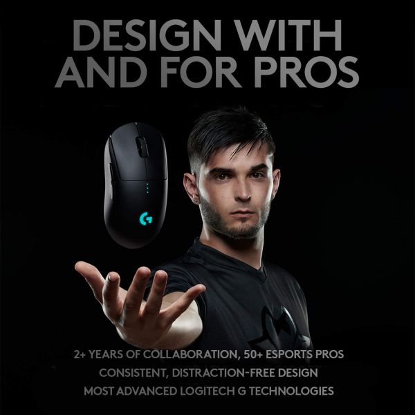 Logitech G Pro Wireless muis Ambidextrous RF Draadloos Optisch 25600 DPI (910-005272)