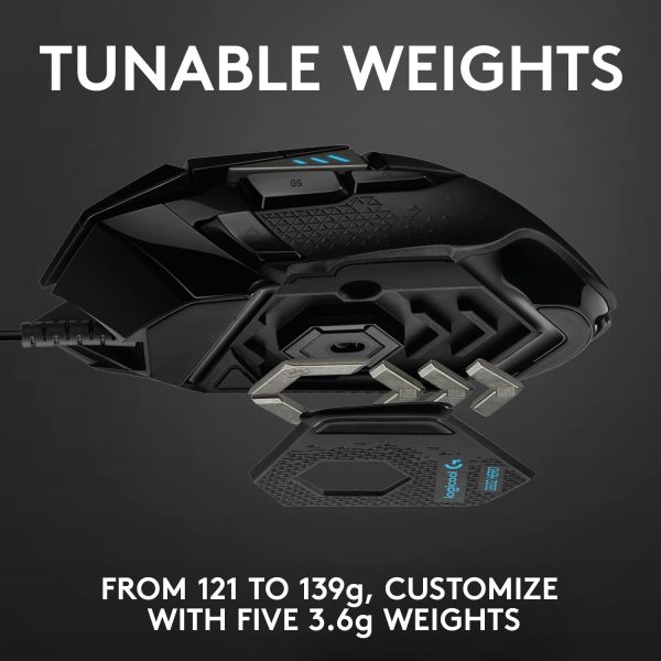 Logitech G G502 Hero muis Rechtshandig USB Type-A Optisch 25600 DPI (910-005470)
