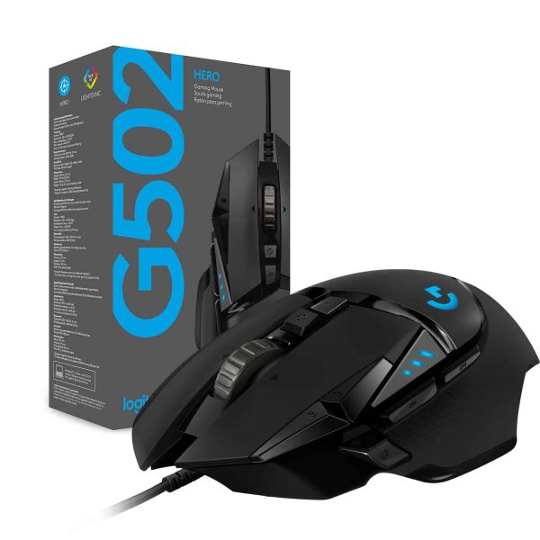 Logitech G G502 Hero muis Rechtshandig USB Type-A Optisch 25600 DPI (910-005470)