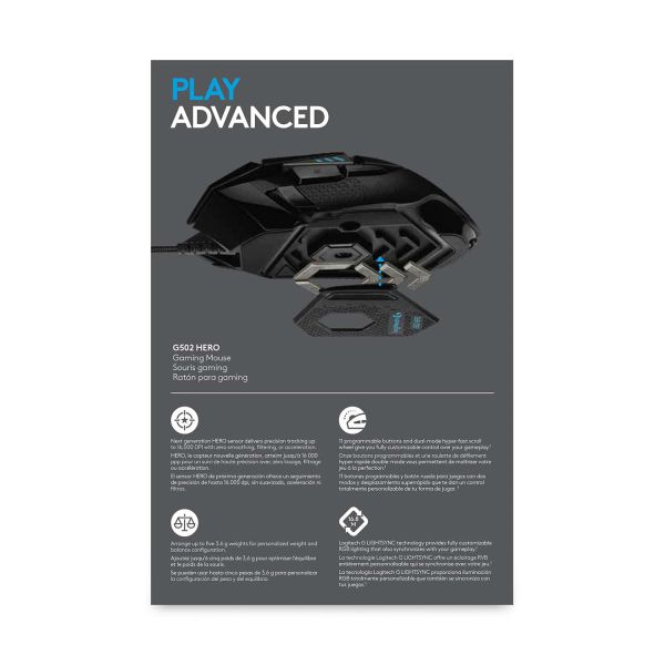 Logitech G G502 HERO Hoogpresterende gamingmuis (910-005471)
