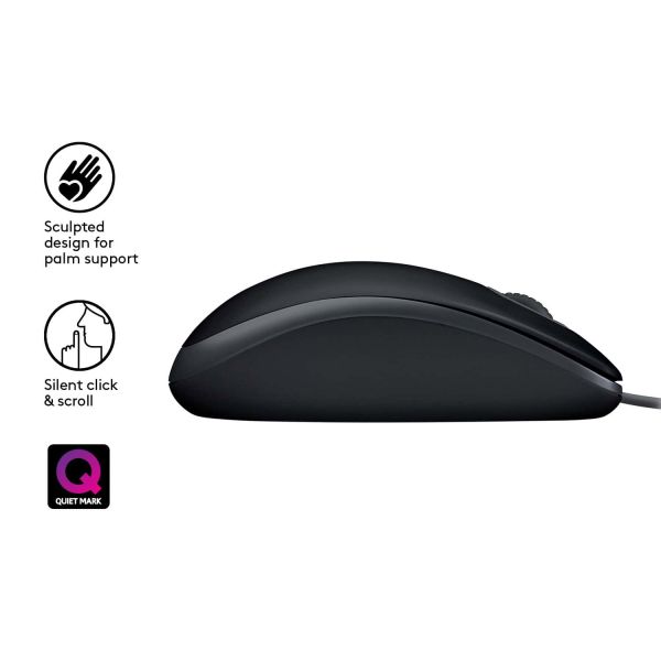 Logitech B110 Silent muis Ambidextrous USB Type-A Optisch 1000 DPI (910-005508)