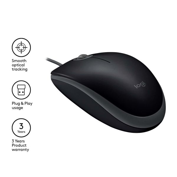 Logitech B110 Silent muis Ambidextrous USB Type-A Optisch 1000 DPI (910-005508)