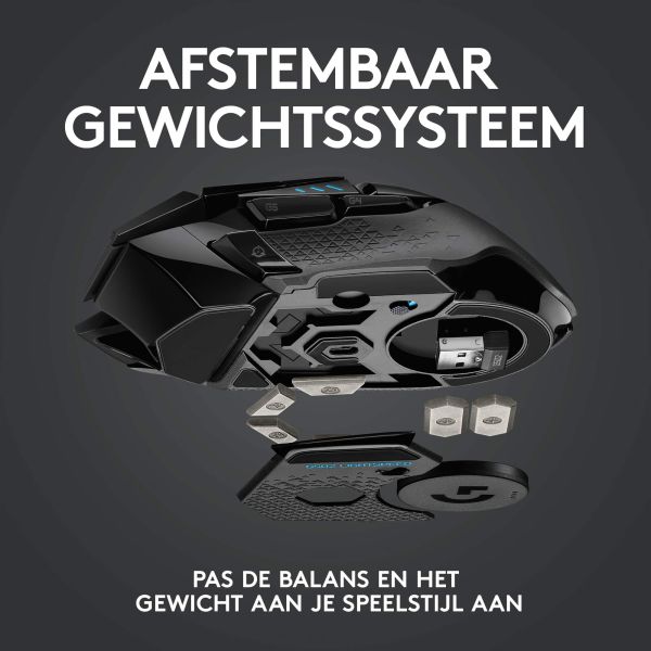 Logitech G G502 Lightspeed muis Rechtshandig RF Draadloos 25600 DPI (910-005567)