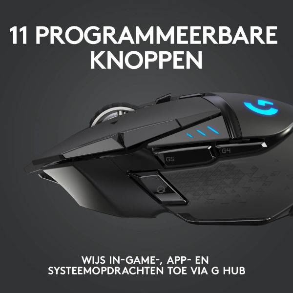 Logitech G G502 Lightspeed muis Rechtshandig RF Draadloos 25600 DPI (910-005567)