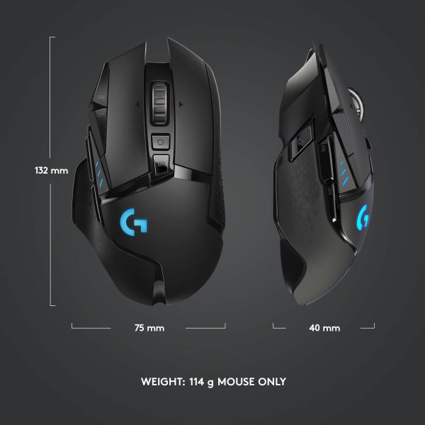 Logitech G G502 Lightspeed muis Rechtshandig RF Draadloos 25600 DPI (910-005567)