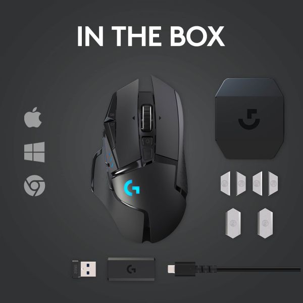 Logitech G G502 Lightspeed muis Rechtshandig RF Draadloos 25600 DPI (910-005567)