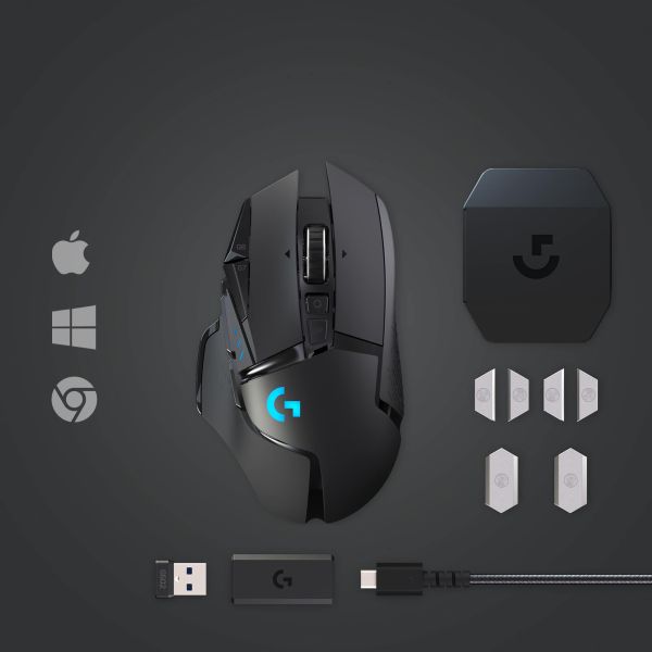 Logitech G G502 Lightspeed muis Rechtshandig RF Draadloos 25600 DPI (910-005567)