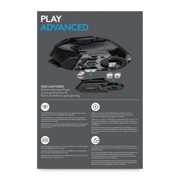 Logitech G G502 LIGHTSPEED draadloze gamingmuis (910-005568)