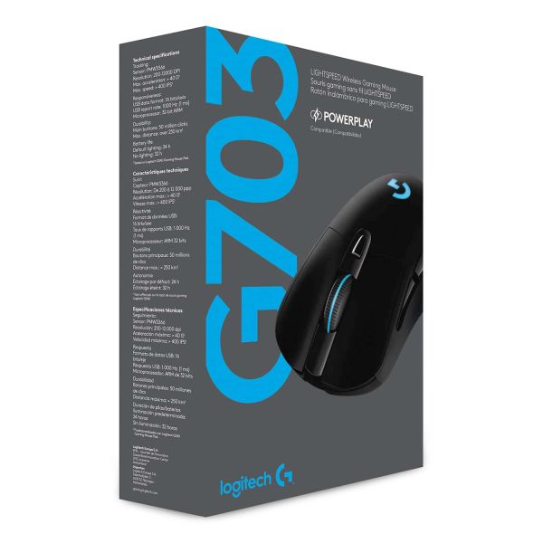 Logitech G G703 LIGHTSPEED Draadloze gamingmuis Met HERO-sensor (910-005641)