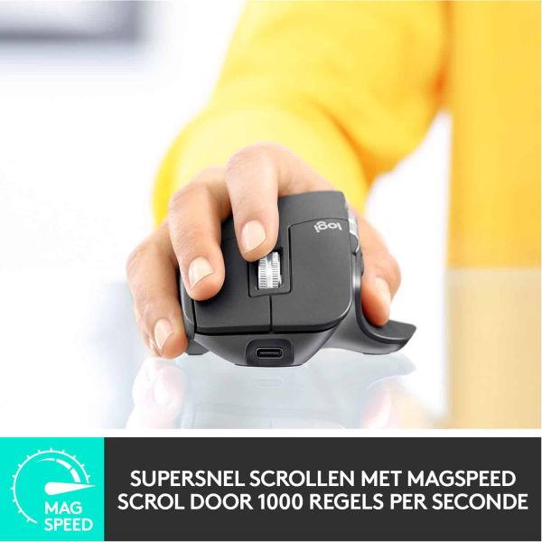 Logitech MX Master 3 muis Rechtshandig RF-draadloos + Bluetooth Laser 4000 DPI (910-005694)