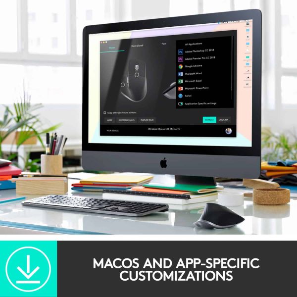 Logitech MX Master 3 f/ Mac muis Rechtshandig Bluetooth Laser 4000 DPI (910-005696)