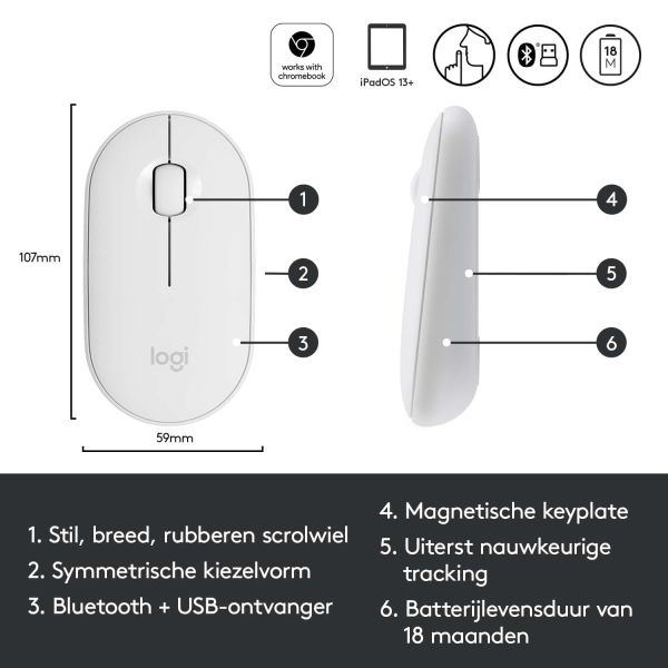 Logitech Pebble M350 Wireless Mouse (910-005716)