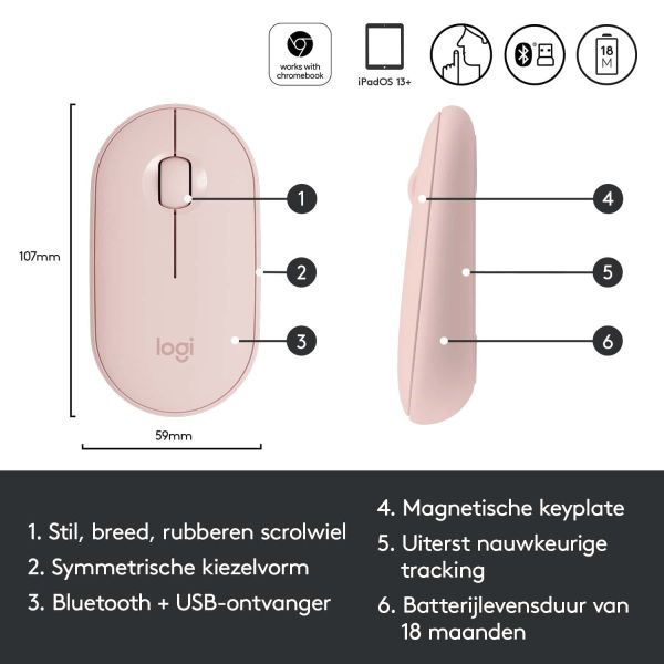 Logitech Pebble M350 Wireless Mouse (910-005717)