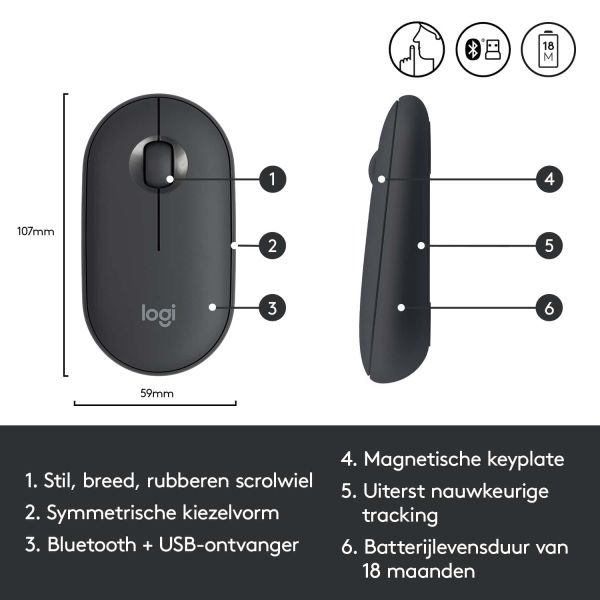 Logitech Pebble M350 Wireless Mouse (910-005718)