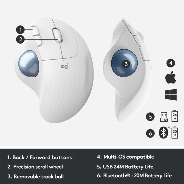 Logitech M575 ERGO Draadloze Trackball Muis (910-005870)