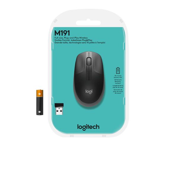 Logitech M190 Full-Size Wireless Mouse (910-005905)