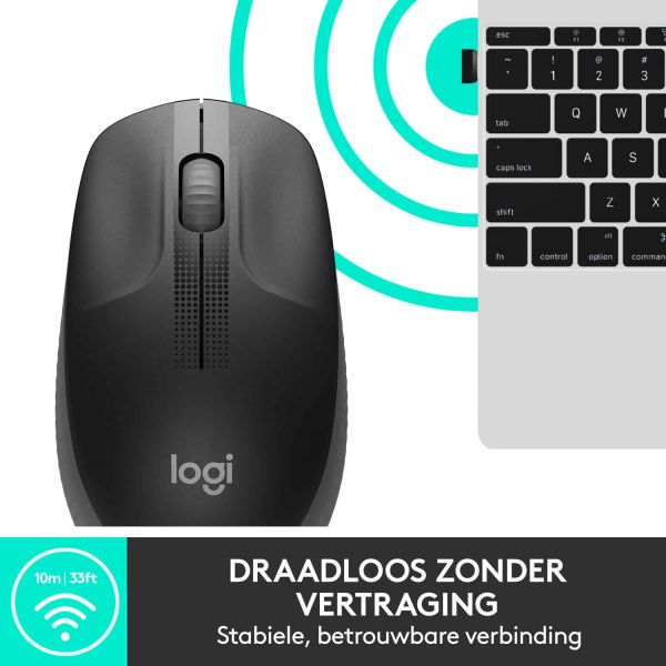 Logitech M190 Full-Size Wireless Mouse (910-005905)