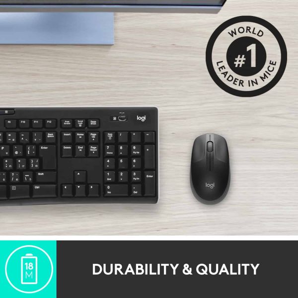 Logitech M190 Full-Size Wireless Mouse (910-005905)