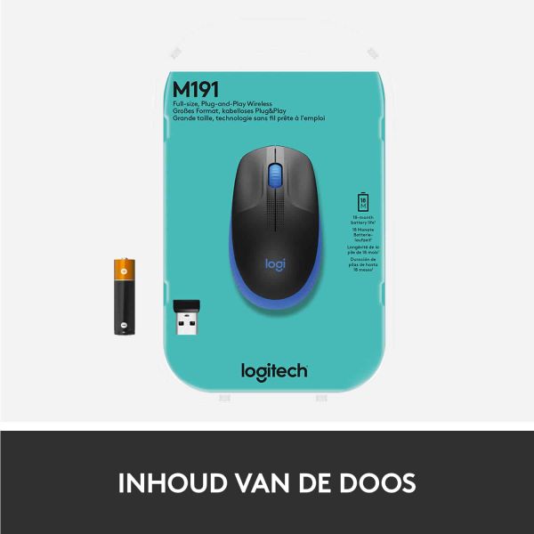 Logitech M190 Full-Size Wireless Mouse (910-005907)