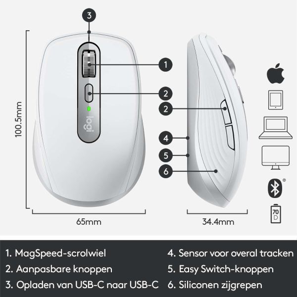 Logitech MX Anywhere 3 voor Mac Compact (910-005991)