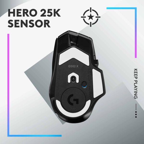 Logitech G G502 X Plus muis Rechtshandig RF Draadloos Optisch 25600 DPI (910-006162)