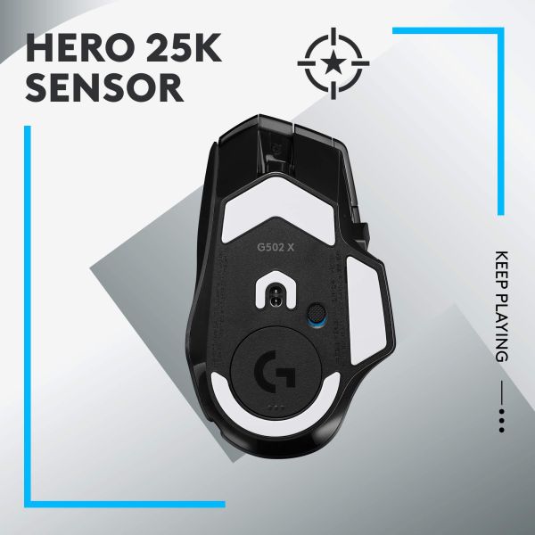 Logitech G G502 X Lightspeed muis Rechtshandig RF Draadloos Optisch 25600 DPI (910-006180)
