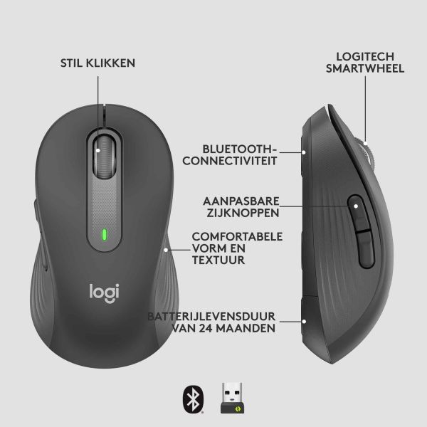 Logitech Signature M650 muis Rechtshandig RF-draadloos + Bluetooth Optisch 2000 DPI (910-006236)