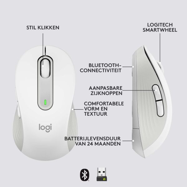 Logitech Signature M650 muis Rechtshandig RF-draadloos + Bluetooth Optisch 2000 DPI (910-006238)