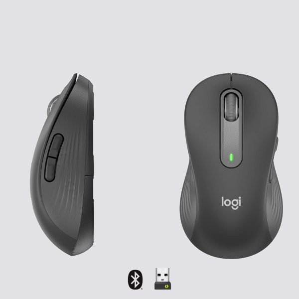 Logitech Signature M650 L Linkshandige Draadloze Muis - Voor grotere, linkerhanden, 2 jaar batterijduur, stil klikken, aanpasbare zijknoppen, Bluetooth, compatibel met meerdere apparaten (910-006239)