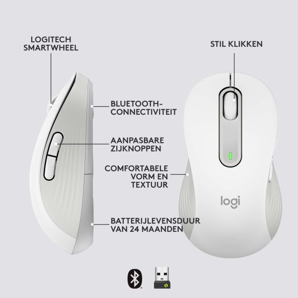 Logitech Signature M650 muis Linkshandig RF-draadloos + Bluetooth Optisch 2000 DPI (910-006240)
