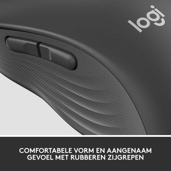 Logitech Signature M650 Draadloze Muis - Voor kleine tot middelgrote handen, 2 jaar batterijduur, stil klikken, aanpasbare zijknoppen, Bluetooth, compatibel met meerdere apparaten - Graphite (910-006253)