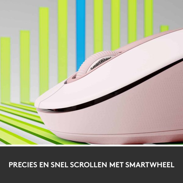 Logitech Signature M650 Draadloze Muis - Voor kleine tot middelgrote handen, 2 jaar batterijduur, stil klikken, aanpasbare zijknoppen, Bluetooth, compatibel met meerdere apparaten - Roze (910-006254)