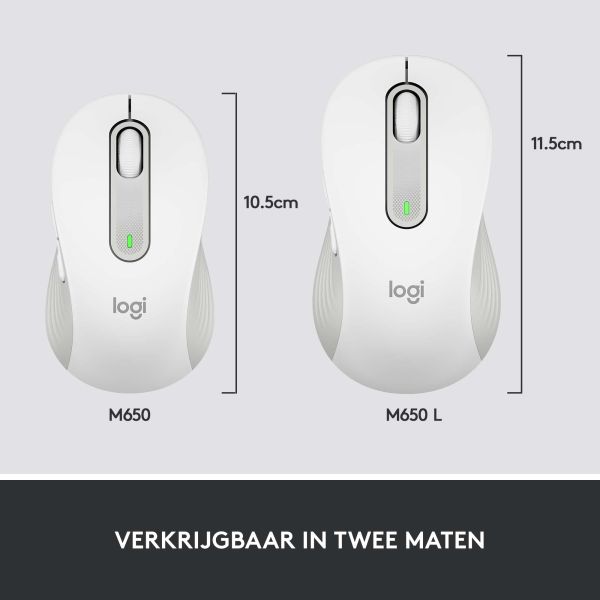 Logitech Signature M650 muis Rechtshandig RF-draadloos + Bluetooth Optisch 2000 DPI (910-006255)