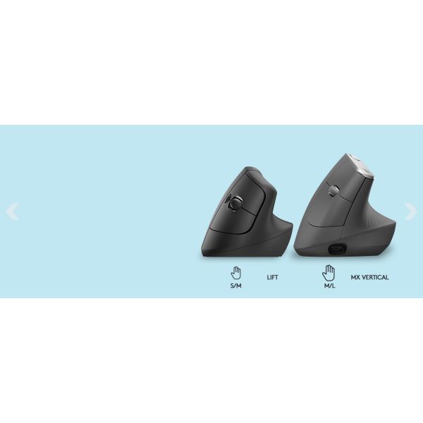 Logitech Lift muis Rechtshandig RF-draadloos + Bluetooth Optisch 4000 DPI (910-006473)