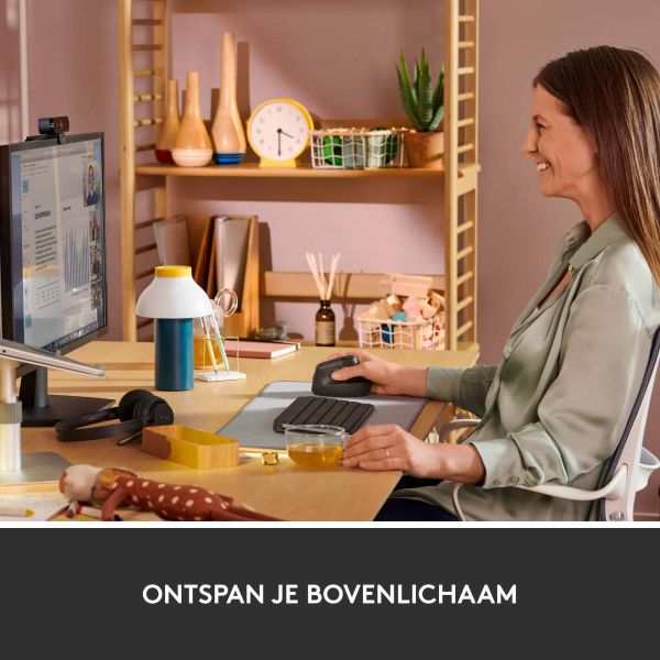 Logitech Lift muis Rechtshandig RF-draadloos + Bluetooth Optisch 4000 DPI (910-006473)