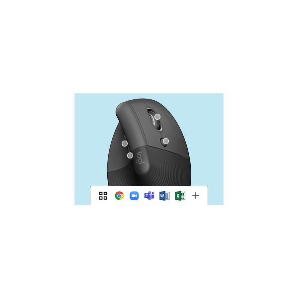 Logitech Lift muis Kantoor Linkshandig RF-draadloos + Bluetooth Optisch 4000 DPI (910-006474)