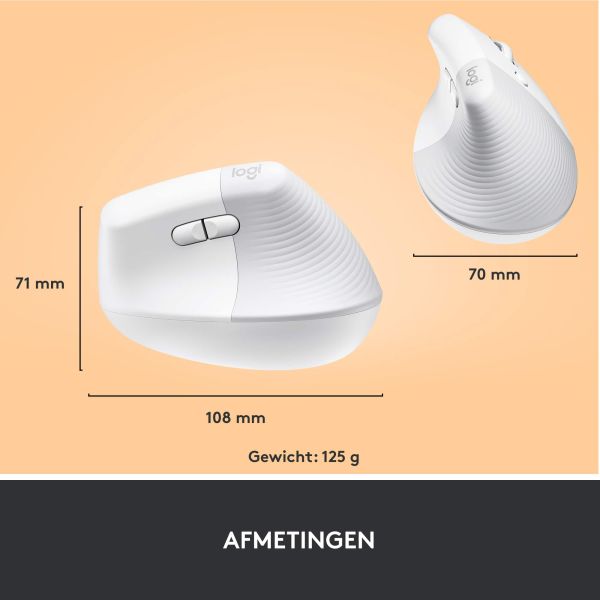 Logitech Lift muis Rechtshandig RF-draadloos + Bluetooth Optisch 4000 DPI (910-006475)