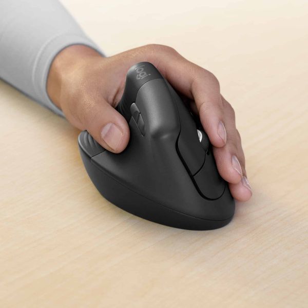 Logitech Lift for Business muis Linkshandig RF-draadloos + Bluetooth Optisch 4000 DPI (910-006495)