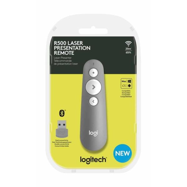 Logitech R500 Draadloze presenter Bluetooth/RF Grijs (910-006520)