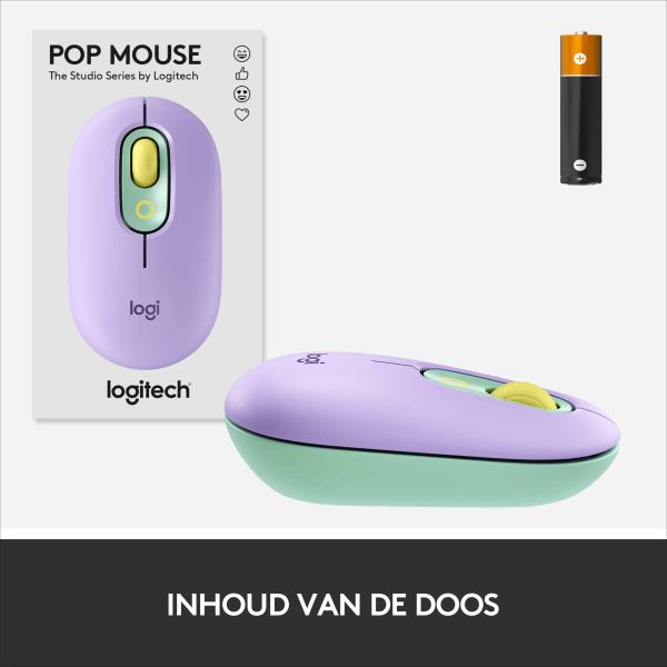 Logitech POP Mouse muis Ambidextrous RF-draadloos + Bluetooth Optisch 4000 DPI (910-006547)