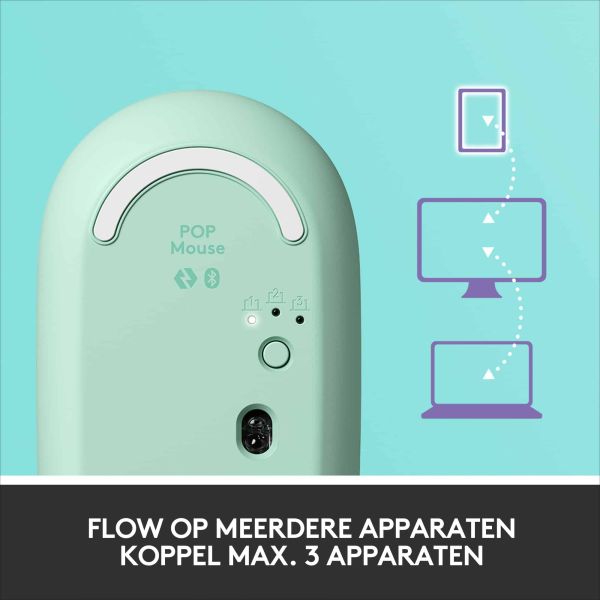 Logitech POP Mouse muis Ambidextrous RF-draadloos + Bluetooth Optisch 4000 DPI (910-006547)