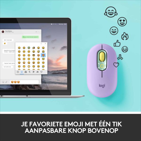 Logitech POP Mouse muis Ambidextrous RF-draadloos + Bluetooth Optisch 4000 DPI (910-006547)