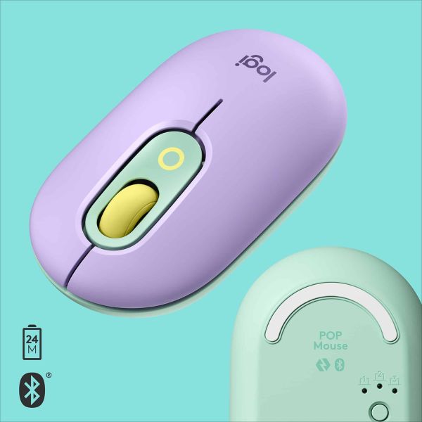 Logitech POP Mouse muis Ambidextrous RF-draadloos + Bluetooth Optisch 4000 DPI (910-006547)