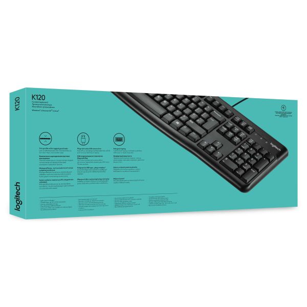 Logitech Keyboard K120 for Business toetsenbord USB QWERTY US International Zwart (920-002479)