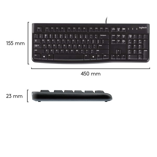 Logitech Keyboard K120 Comfortabel en stil typen (920-002482)