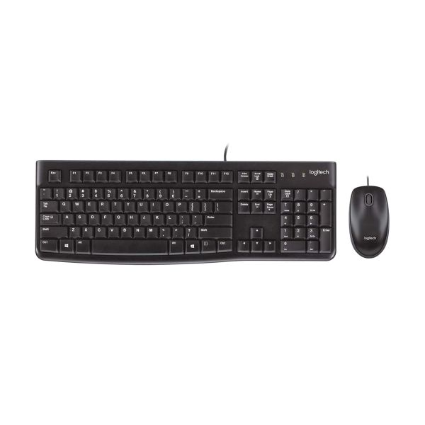 Logitech Desktop MK120 toetsenbord Inclusief muis USB QWERTY Engels Zwart (920-002552)