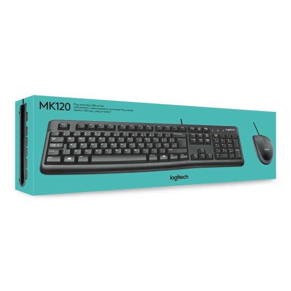 Logitech Desktop MK120 toetsenbord Inclusief muis USB QWERTY UK International Zwart (920-002562)
