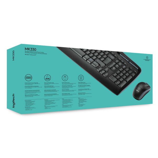 Logitech Wireless Combo MK330 toetsenbord Inclusief muis USB QWERTY US International Zwart (920-003989)